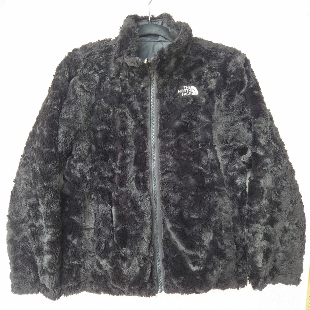 The North Face Reversible Jacket Girls L 14/16 Black Excellent Mossbud Swirl - Picture 8 of 11